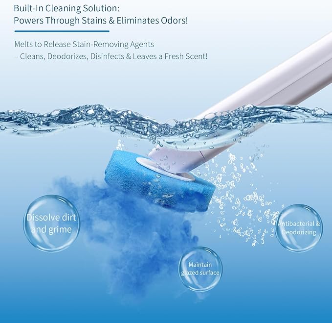 Toilet Brush with 120 Refills, White Toilet Cleaning Brush, Toilet Bowl Brush, Toilet Brush Refill for Efficient and Deep Scrub Toilet