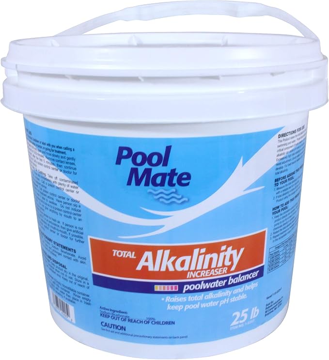 Pool Mate 25-Pounds Premium Alkalinity Increaser for Swimming Pools, 100% Sodium Bicarbonate, Made in USA