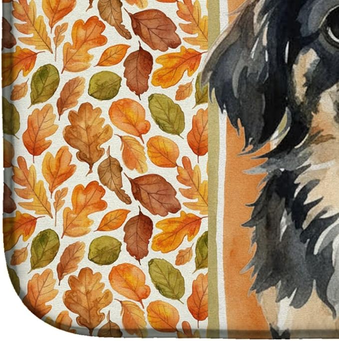Caroline's Treasures Black and Tan Pekingese Heirloom Fall Dish Drying Mat Absorbent Dish Drying Mat Pad for Kitchen Counter Dish Drainer Mat for Countertop, 14 x 21", Multicolor