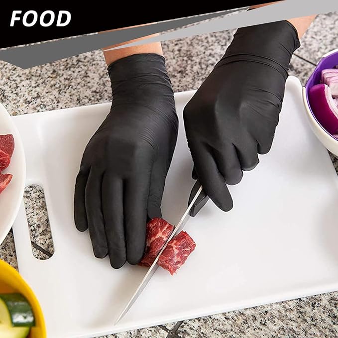 PROMEDIX P Nitrile Disposable Gloves,4mil-1000 Count,Gloves Disposable Latex Free,Powder Free for Cooking,Household,Food safe,(XL,Black of 1000)