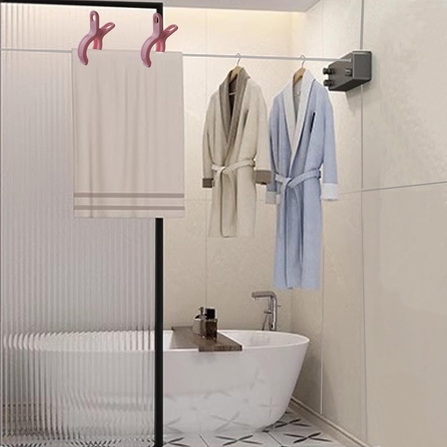 Plastic Clothes Pins Spring Clips Heavy Duty Laundry Clothespins Beach Towel Clips Clothes Pins Air-Drying Clothing Pin ，Set of 8 (Pink)