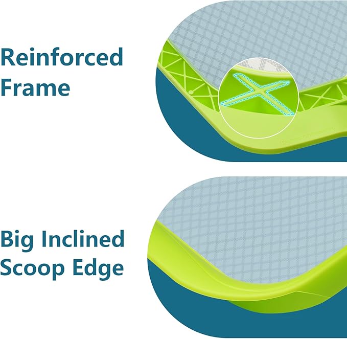 Sepetrel Pool Skimmer Net - Professional Heavy Duty Reinforced Frame Leaf Rake Nylon Flat Net,Ultral Fine Mesh,for Spa Pond Swimming Pool, Cleaning Supplies and Accessories, (Pole Not Included)