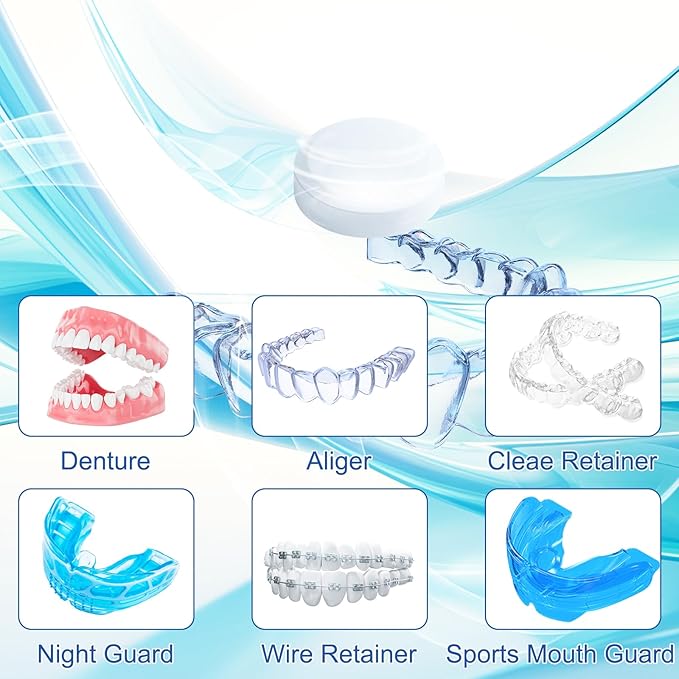 Retainer Cleaner Tablets 150 Count (5 Months Supply) Denture Cleaning Tablets Remove Stains & Plaque for Invisalign Aligner Mouth Guard Night Guard
