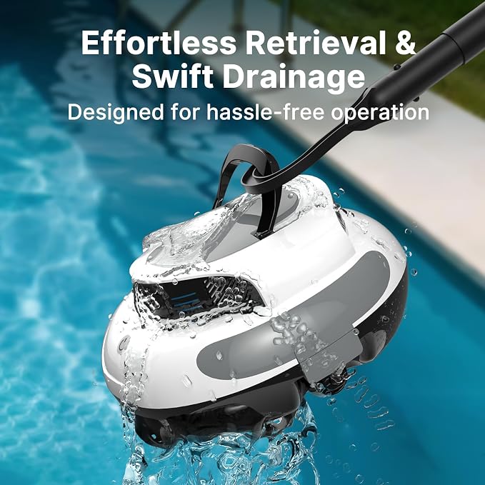 Cordless Automatic Pool Cleaner, Dual High-Suction 35W Motors, 120 Minutes Runtime, Auto Parking for 40ft in/Above-Ground Pools 2026