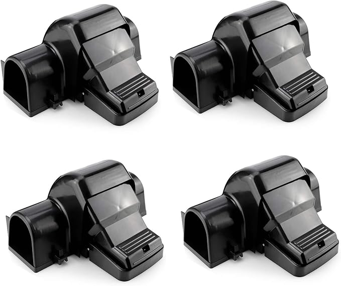 eXuby Pet-Safe & Child-Safe Rat Traps w/Tunnel Design – Dual Entry for Better Capture Rate - No Harmful Poison - Prevents Accidental Triggering - Avoid Finger Snapping - Setup in Seconds. (4 Pack)