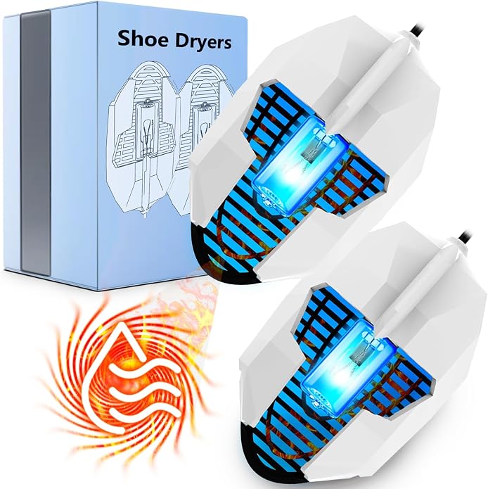 Shoe Dryer and Deodorizer, Boot Warmer & Mute Mode Heating Moisture Remover, Portable Boot Dryer, Fast Drying for Smelly Shoes, Gym Shoes, Athletic Footwear(US Sizes 5-14) Travel Reduce Odors Solution
