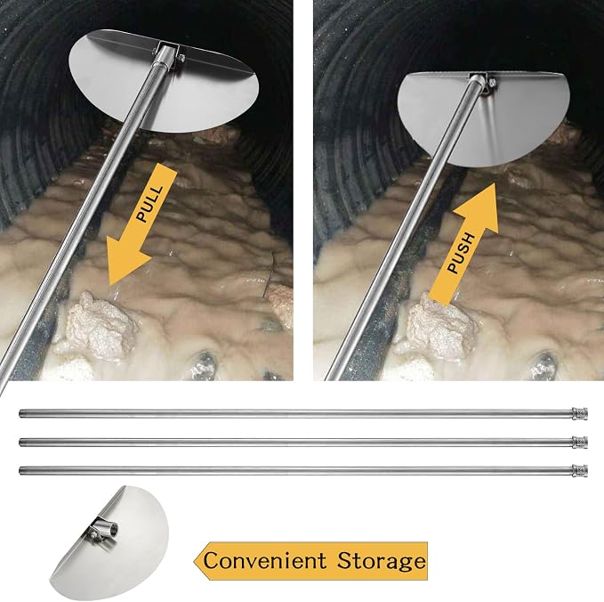 Stainless Steel Culvert Cleaning Hand Tool, For cleaning a 18" diameter culvert pipe, this size designed for culvert pipes with 18" I.D (handle is NOT included) Tool is 16" wide