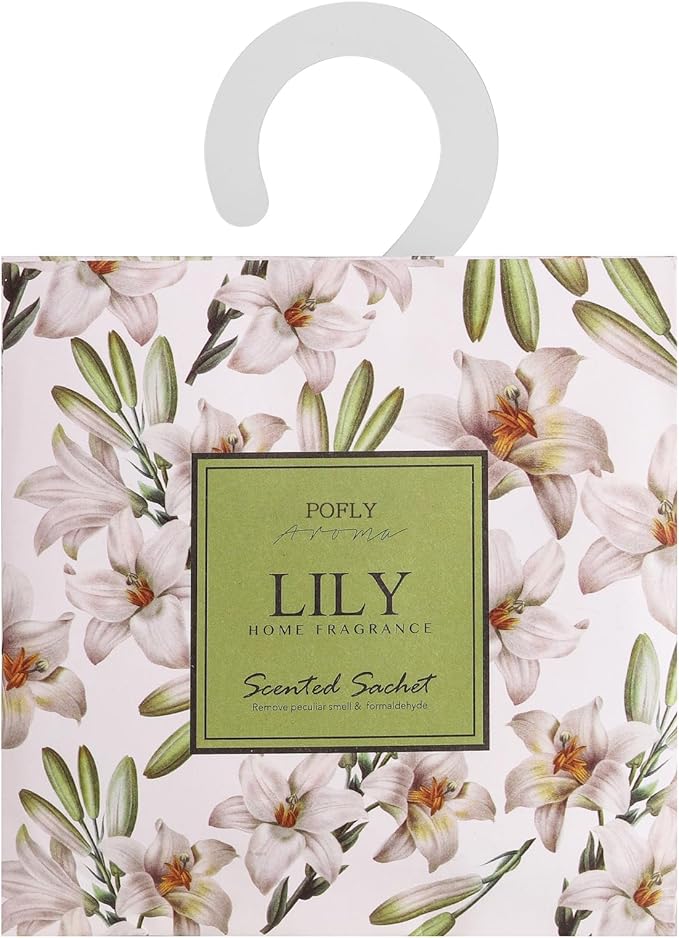 12 Pack Lily Scented Sachets, Long-Lasting Fresh Scent, Air Freshener for Closet & Drawers, Hanging Deodorizer for Home