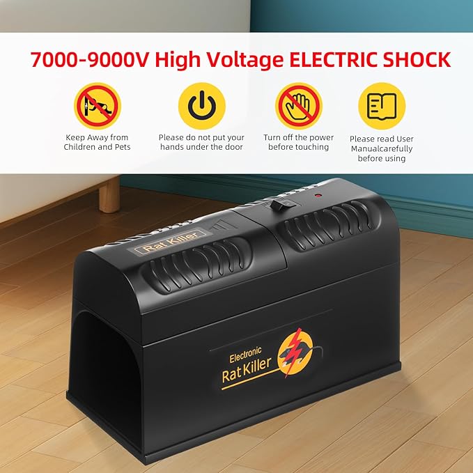 2026 Upgraded Electric Mouse Traps Indoor for Home High Voltage Instantly Kills Mice & Rats, No Touch Reusable Indoor Rodent Killer Electric Trap for Home, Kitchen, and Commercial Use,2 Pack