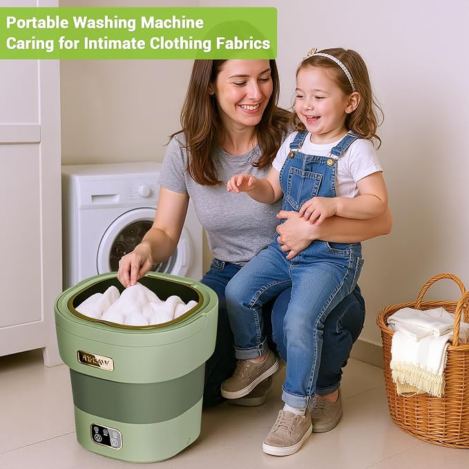 Portable Washing Machine, Mini Washer 12L Upgraded Large Capacity Foldable Washer Deep Cleaning of Underwear Baby Clothes and Other Small Clothes for Apartments Dormitories Hotels
