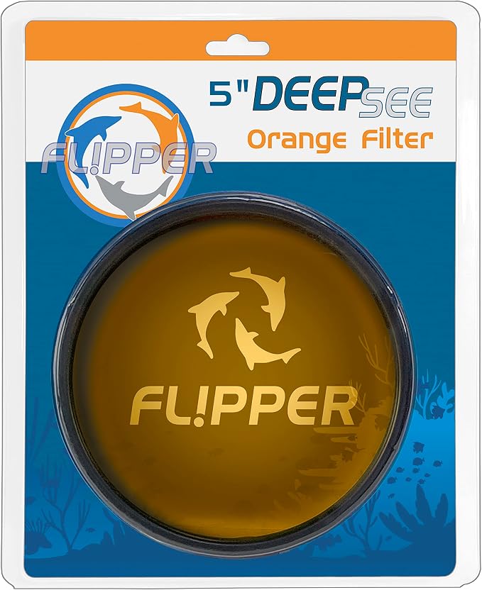 Flipper DeepSee Aquarium Magnifier Magnetic Viewer & Orange Filter Lens – Fish Tank Magnifying Glass – Magnetic Magnifying Glass Ideal for Photography - Flipper Fish Tank Accessories, 5"