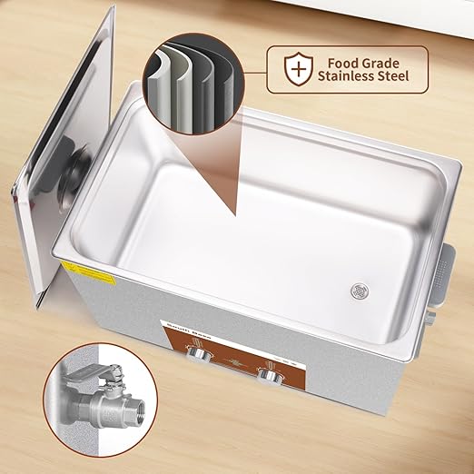 SOUTH BASE Ultrasonic Cleaner,30L 600W Stainless Steel Sonic Cleaner with Cleaning Basket,Timer&Heater,Encoded Ultrasonic Cleaning Machine for Gun,Motorcycle Engine,Carburetor Parts,Chain