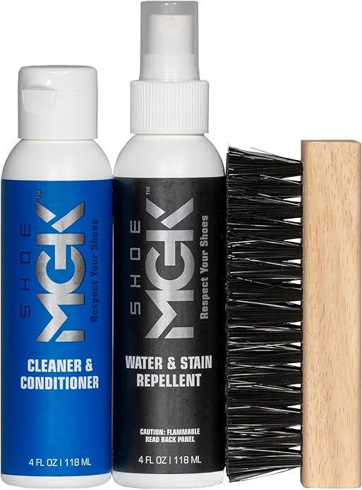 Shoe MGK Clean & Protect Shoe Care Kit Shoe Cleaner & Conditioner, Water & Stain Repellent, and Brush