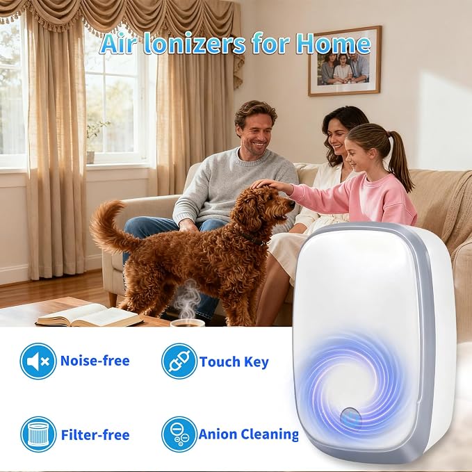 Cat Litter Deodorizer, 99% Odor Eliminator for Pet Odors, Plug In Negative Ion Air Purifier for Litter Box Box, Dog Bed, Home, Kitchen, Bathroom, Ozone-Free