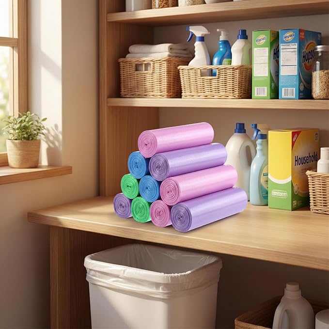 1000 Pcs Small Trash Bags 4 Gallon Small Garbage Bags Wastebasket Liners Trash Can for Bathroom Office