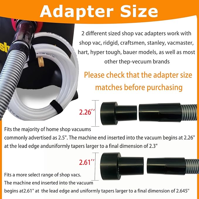 Shop Vac Extractor Kit, Extractor Hose Kit with Wand and Hose for Upholstery, Carpet Cleaning & Auto Detailing Shop Vacuum with10 FT Vacuum Hose, 25 FT Waterline & Adapter
