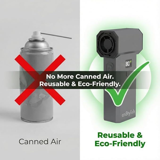 Vortex: 130,000RPM 2-in-1 Handheld Turbo Fan, Air Duster & Mini Vacuum | Brushless Power, 100-Speed Control, LED Display