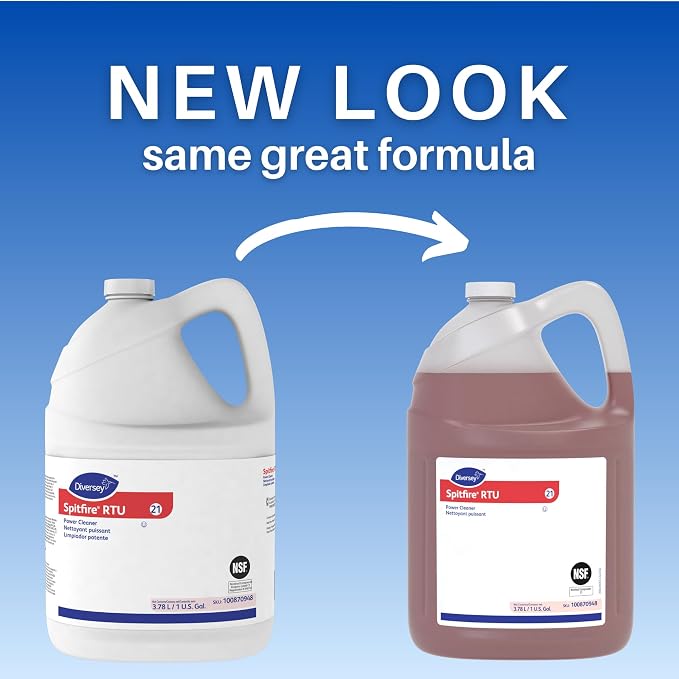 Spitfire Diversey SC 100870948 RTU Liquid Power All-Purpose Cleaner, Heavy Duty Degreaser for Shops & Kitchens, Pine Scent, Ready-to-Use Refill, 1-Gallon