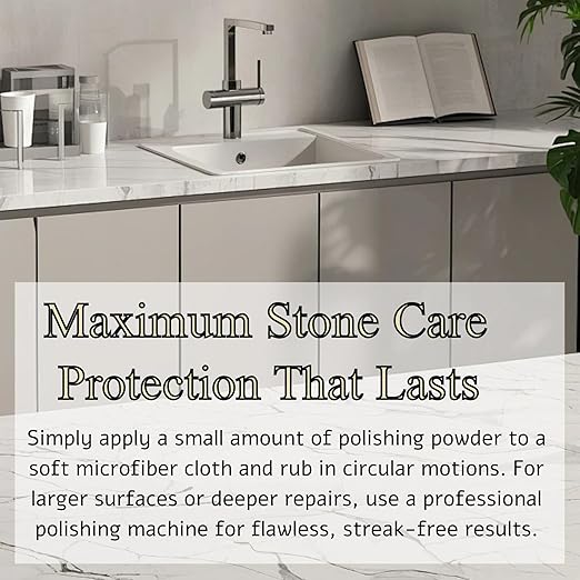 Professional Marble Polishing Powder Granite Polishing Kit Marble Floor Polish – Restore Shine & Remove Dullness, Safe for All Kinds of Stone, Countertops & Floors (1 kg)