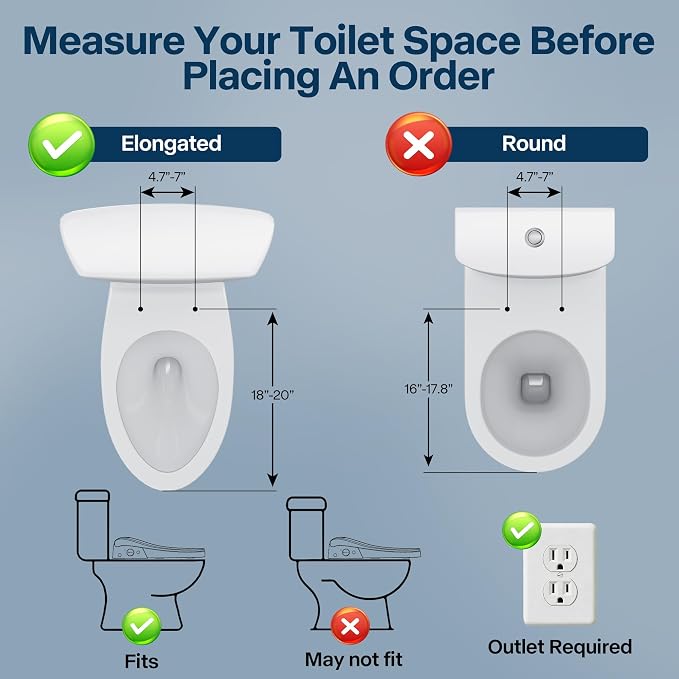 Bidet Toilet Seat with Bubble Shield, Heated Endless Warm Water Electric Bidet with Dryer, Auto Open/Close Lid & Seat, LED Temp Display, Smart Bidet Seat for Bathroom (Ceramic White)