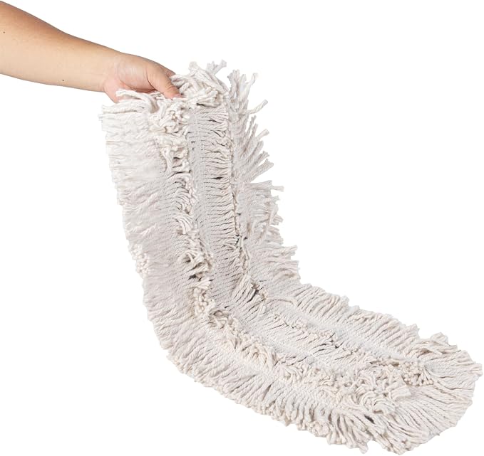 Restaurantware-MOP HEAD ONLY: Clean Tek Professional 24 x 5 Inch Dry Mop Head, 1 For Dusting - Frame Sold Separately, Disposable, Cotton, For Home And Commercial Use