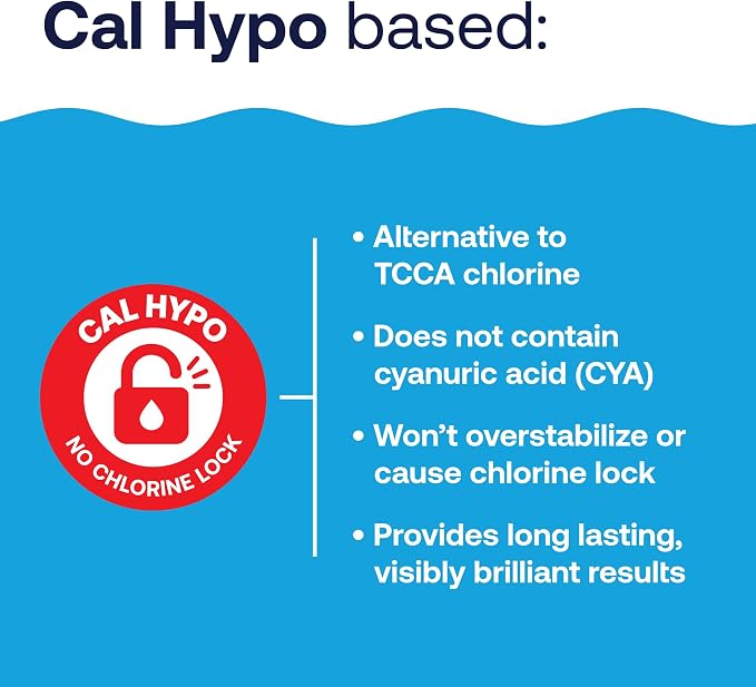 HTH 52046 Pool Care Shock Advanced, Swimming Pool Chemical - Cal Hypo Formula, Prevents Bacteria & Algae, Restores Crystal Clear Water - Shock Treatment, 1lb (15 Pack) + 15 HTH Pool Care Test Strips