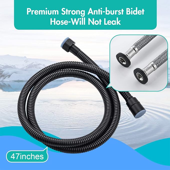 BARROCK Bidet Sprayer for Toilet, Handheld Jet Spray for Existing Toilets with Bidet Hose, Adjustable Water Pressure Muslim Shower, Stainless Steel Cloth Diaper/Feminine Wash Sprayer Matte Black