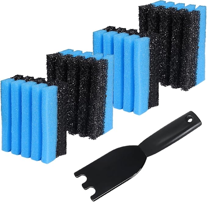 4 Pcs Grill Sponge + 1 Pcs Grill Scraper – Cleaning Sponge 12207 and Grill Scraper – Compatible with George Foreman Grill – for Indoor & Outdoor Grills with Grooves and Sandwich Makers