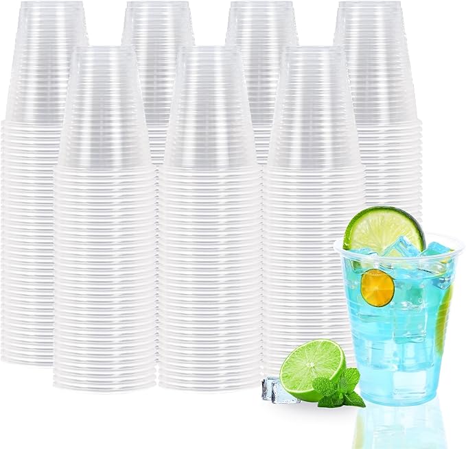 BYSNOW 7 oz Clear Plastic Cups, 500 Count Bulk, PP Clear Plastic Cups for Party with Higher Heat Resistance, Suit for Hot Beverages, Soda, Juice (7oz 500count)