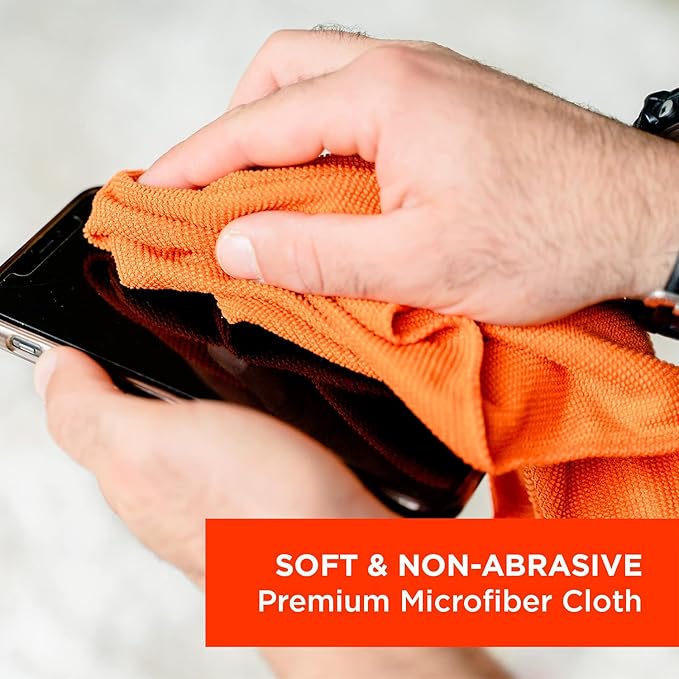 WHOOSH! Screen Cleaner Spray & Microfiber Cloths Bundle | 3.4 & 1 fl oz + 2 Microfiber Cloths (6x6) + 3 Microfiber Cloths (14x14)