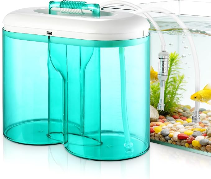 2000mah Rechargeable Aquarium Gravel Cleaner, Portable 3L Fully Automatic Fish Tank Cleaning Tools Synchronized Water Change Gravel Vacuum for Aquarium Water Filter