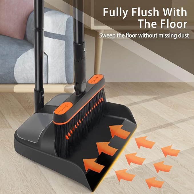 JEHONN Carpet Floor Sweeper with Horsehair, Broom and Dustpan Set for Home