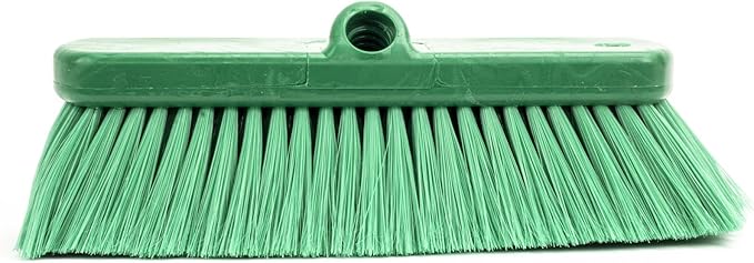 SPARTA 41278EC09 Flo-Thru Plastic Wall Scrub Brush, Equipment Brush With Soft Nylex Bristles For Industrial Kitchens, Hospitals, Commercial Cleaning, 4 Inches, Green