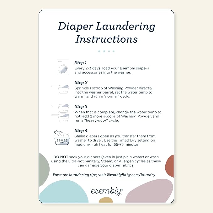 Esembly Laundry Washing Powder – HE Mineral Based Detergent for All Household Laundry and Cloth Diapers – Patented, Fragrance-Free, EWG Verified, Earth-Friendly, (6lb Refill Bag No Scoop)