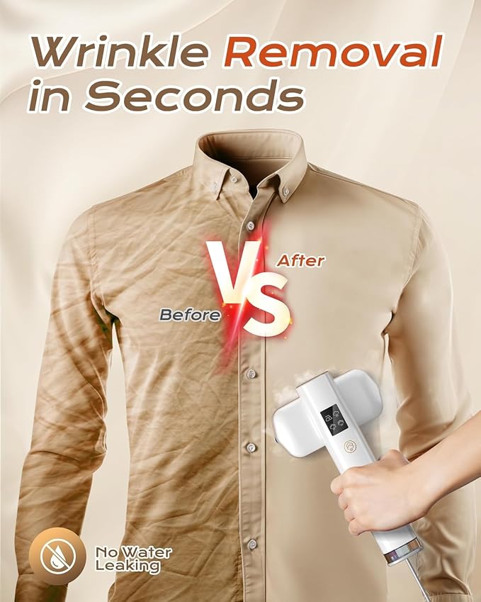 Steamer for Clothes, Portable Handheld Garment Steamer, 2 In 1 Steam Iron for Clothes, 1100W Powerful Travel Steamer with 100ml Water Tank, Wrinkles Remover for Home Office Travel 120V