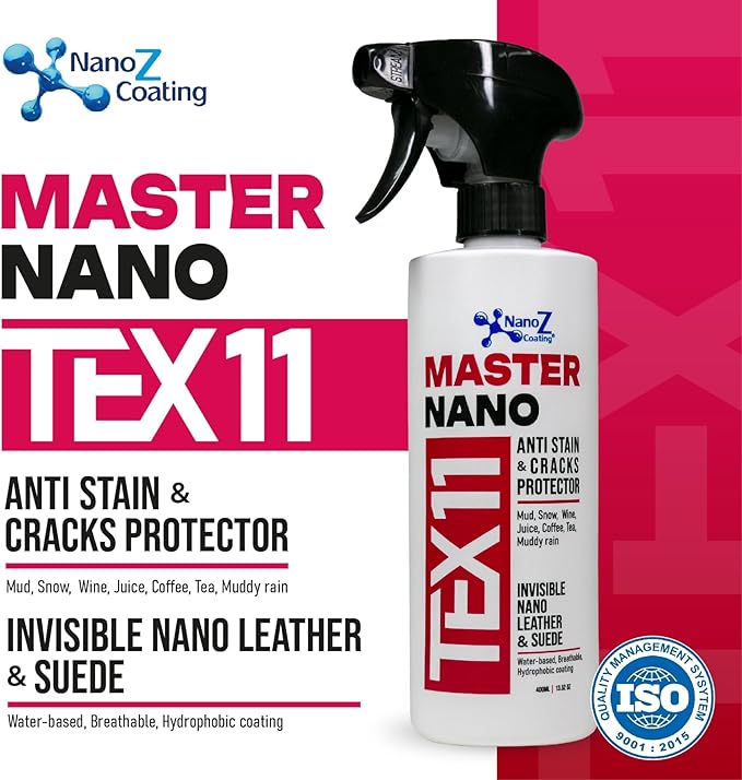 Eco-Friendly Nano Leather & Suede Protector Spray – Water-Based Hydrophobic Waterproof & Stain Repellent for Boots, Shoes, Jackets, Bags, Furniture & Car Seats – Invisible Protection (6.76 fl.oz)