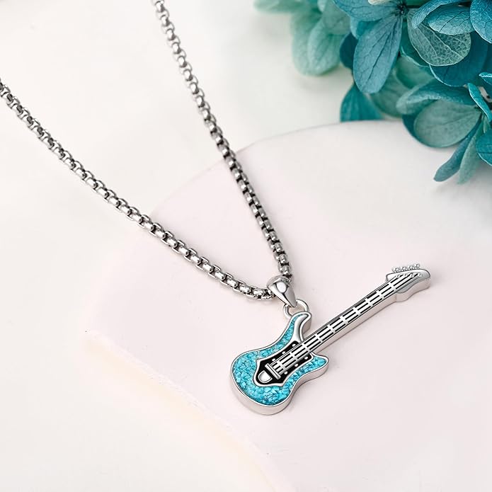 Music Necklace Sterling Silver Turquoise Music Pendant Necklace Music Lovers Jewelry Gifts for Women Girls