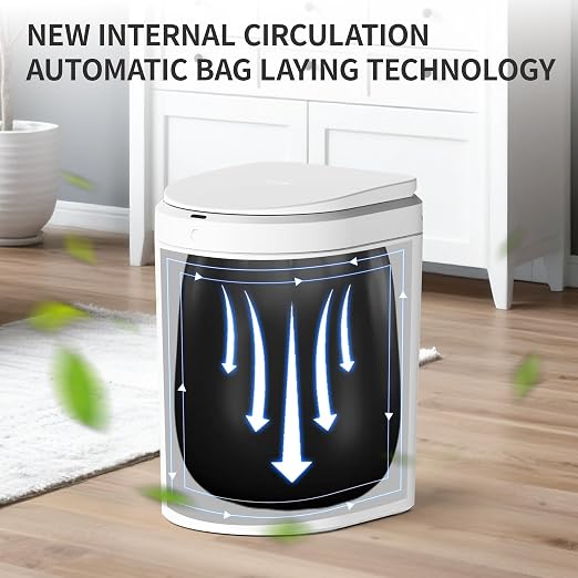 TOWNEW S2000 Smart Trash Can, Self-Sealing Touchless Trash Can with Motion Sensor, Automatic Liner Preparation, 5.5 Gallon Hands-Free Garbage Can for Kitchen, Bathroom & Office, Odor Reduction