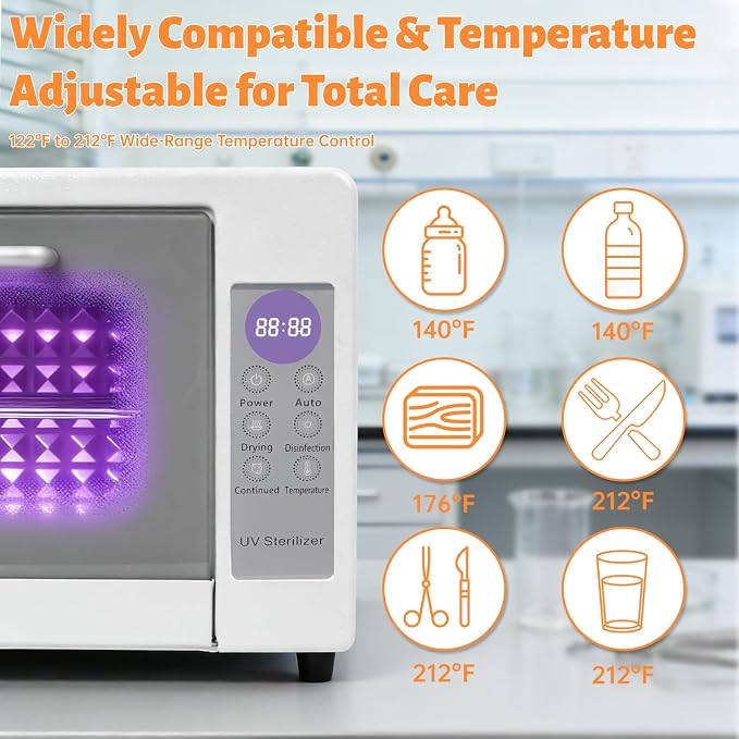CENOZ U V Sterilizer for Esthetician, 24L Nail Dryer & Cleaning Cabinet with 72-Hour Keep-Clean Storage, Multi-Functional Drying, Keeps Tools Clean for Barbers, Nail Studio, Beauty Salon, Spa & Home