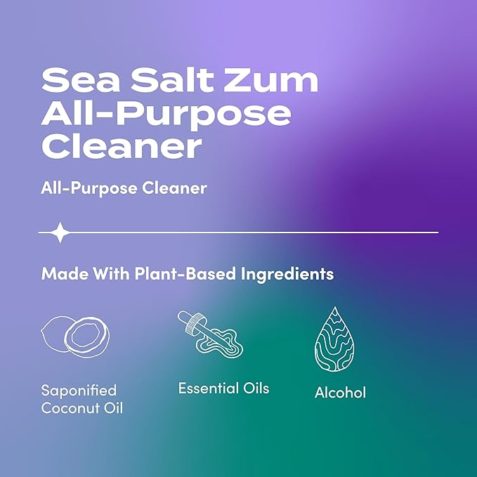 Zum by Indigo Wild All-Purpose Cleaner Variety Pack (Pack of 4) - Natural Multipurpose Cleaner - Includes Sea Salt, Frankincense & Myrrh, Sweet Orange, and Lavender, 16 fl each
