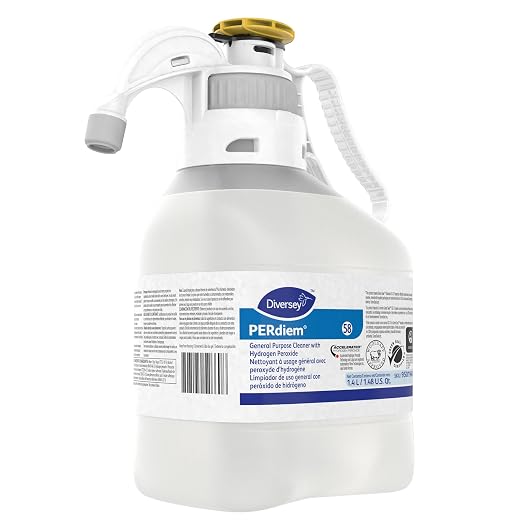 Diversey 95019481 PERdiem General Purpose Cleaner with Hydrogen Peroxide, for Floors, Bathrooms & Hard Surfaces, SmartDose Liquid Concentrate, 1.4-Liter (Pack of 2)