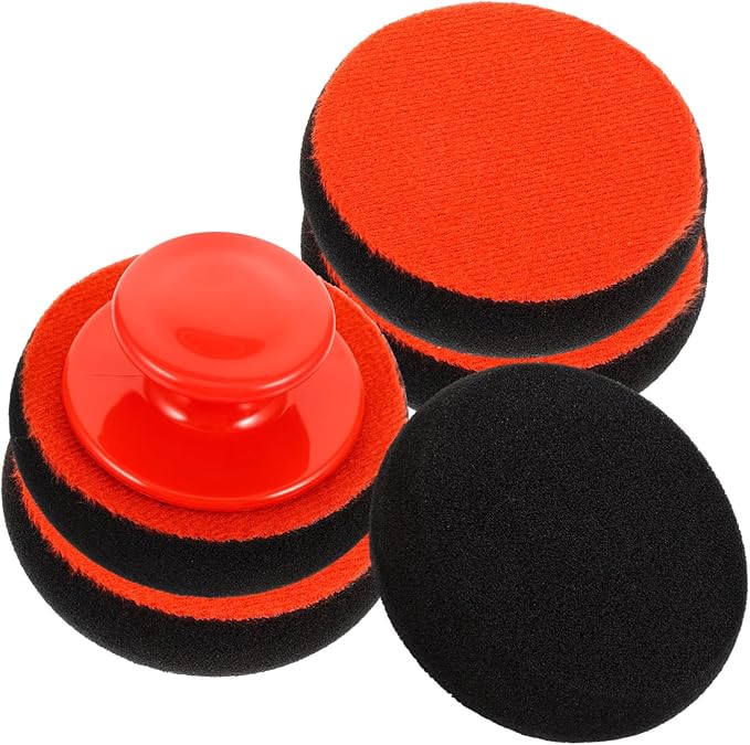 3sets Car Wax Applicator Pads Hot Cleaning Polishing Sponges Car Wax Sponge Detail Polishing Pads Multi-Surface Safe Versatile for Furniture Floors