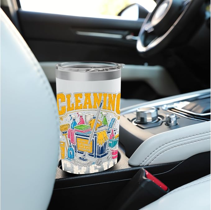 Cleaning Crew Funny Custodian Teamwork Gifts for Men Women Stainless Steel Insulated Tumbler