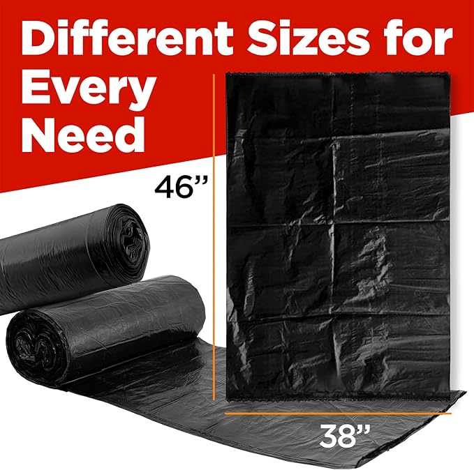Toughbag 40-45 Gallon Trash Bags Heavy Duty (100 Count) - 39, 40, 42, 44 Gallon Trash Bags for Contractors, Commercial, Home, Kitchen - Made in USA