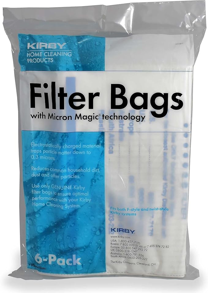 Kirby 204811 Filter Bag Six Pack Micron Magic HEPA (6 Filter Bags)