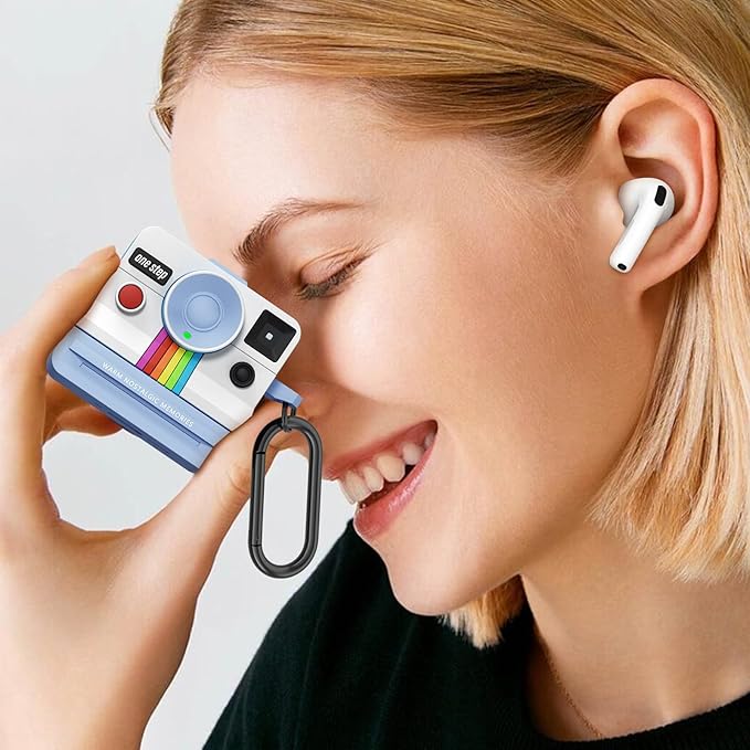 Retro Cases for AirPods 4 Case 2024 with Cleaner Kit - VISOOM Cute Fancy Protective AirPods 4th Gen Cases Cover Men Women Unique Polaroid Soft Cover for Apple AirPod iPods 4 Wireless Charging Case