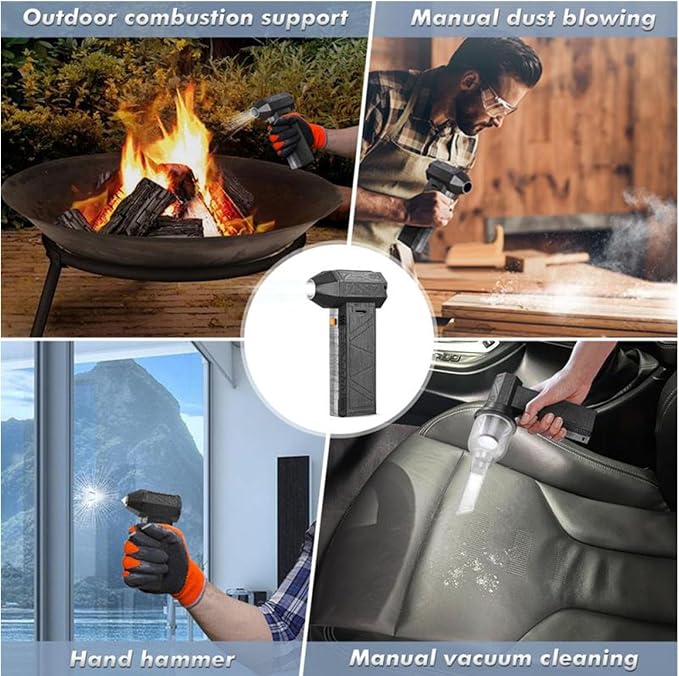 Dry Blower, 130000RPM Cordless Dry Mini Blower Fan, Brushless Motor Handheld Blower, 3 Adjustable Speed Electric Air Duster for Car, Computer Keyboard, Cleaning