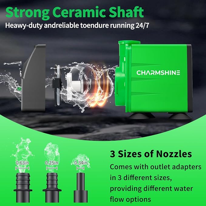 6in1 Electric Aquarium Gravel Cleaner and Submersible Water Pump 20W with 3 Nozzles