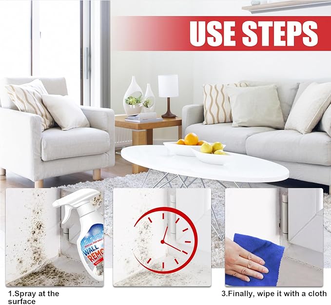 Highly Effective Removal Spray,Fiell Wall Remover,Wall Stain Remover For Painted Walls,WallCleaning Spray,Multi-Surface Cleaning Solution,Dirt, Dust And Stain Remover (2pc)