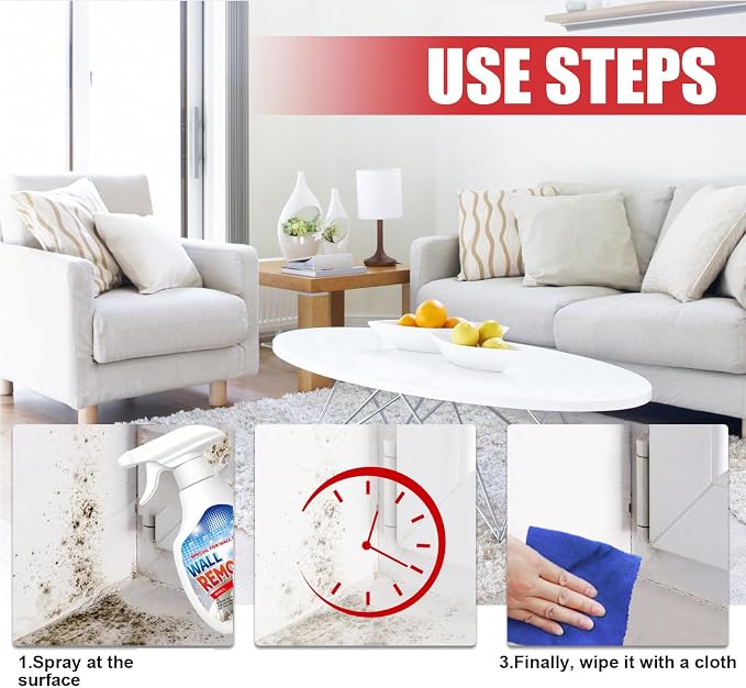 Highly Effective Removal Spray,Fiell Wall Remover,Wall Stain Remover For Painted Walls,WallCleaning Spray,Multi-Surface Cleaning Solution,Dirt, Dust And Stain Remover (3pc)